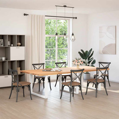 White Steel U-Shaped Dining Table Legs, 2 pcs, Adjustable 100 cm