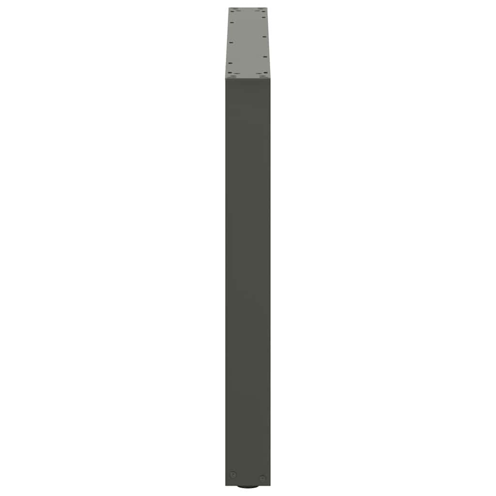 Anthracite Steel U-Shaped Dining Table Legs, 2pcs, Adjustable 100cm