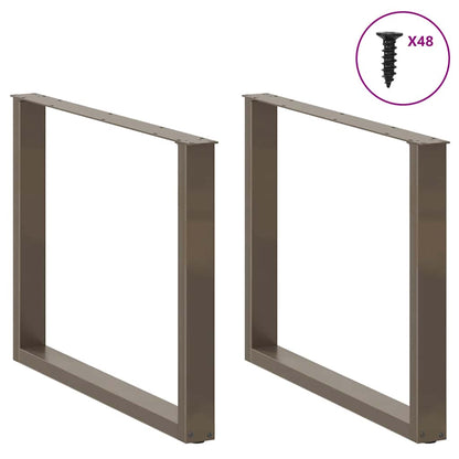 Natural Steel U-Shaped Dining Table Legs 3 pcs, Adjustable 100 cm