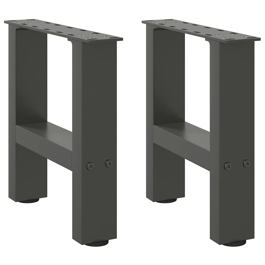 Anthracite Steel Coffee Table Legs, Set of 2, 30x(30-31) cm