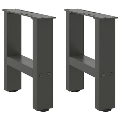 Anthracite Steel Coffee Table Legs, Set of 2, 30x(30-31) cm