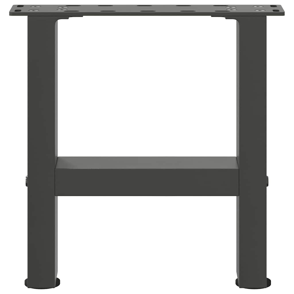 Anthracite Steel Coffee Table Legs, Set of 2, 30x(30-31) cm
