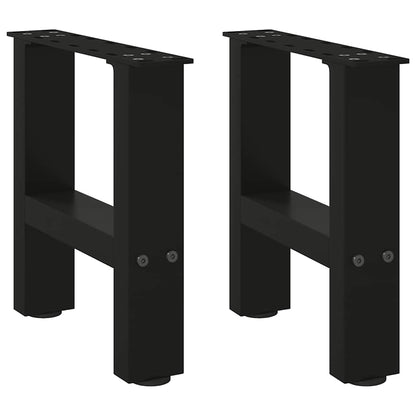 Sleek Black Steel Coffee Table Legs 2 pcs 40x(30-31) cm
