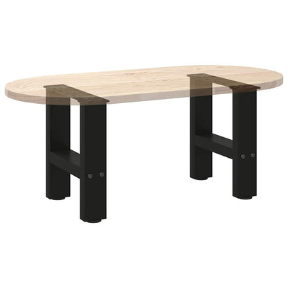 Sleek Black Steel Coffee Table Legs 2 pcs 40x(30-31) cm