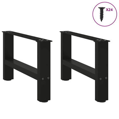 Black Steel Coffee Table Legs, 2 pcs, Adjustable 50x(30-31)cm