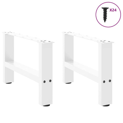 White Steel Coffee Table Legs 2pcs 50x(30-31) cm - Durable & Stylish
