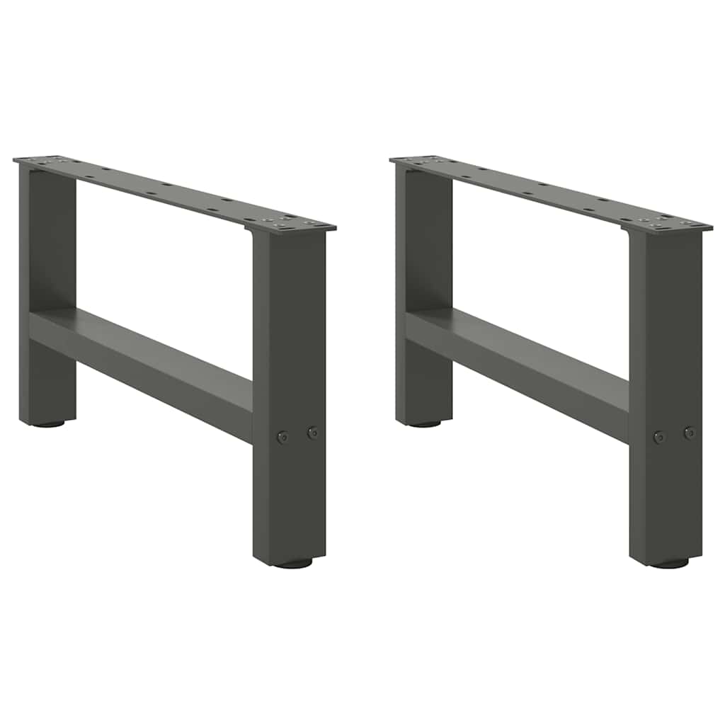 Anthracite Steel Coffee Table Legs 2pcs, Adjustable 60x30-31cm