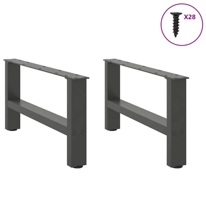 Anthracite Steel Coffee Table Legs - Set of 2, Adjustable 70x(30-31) cm
