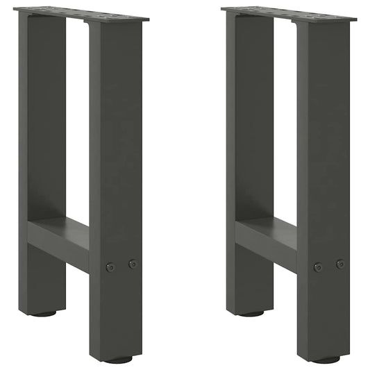 Anthracite Steel Coffee Table Legs, Set of 2, Adjustable 28x(42-43) cm