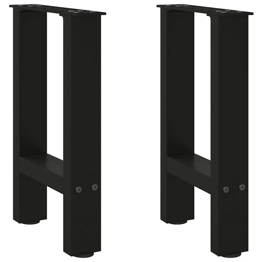Black Steel Coffee Table Legs 2pcs, Adjustable Height 38x(42-43) cm