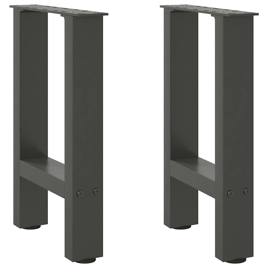 Anthracite Steel Coffee Table Legs, 2 pcs, Adjustable 38x(42-43) cm