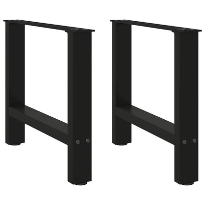Black Steel Coffee Table Legs 2 pcs, Adjustable 50x(42-43) cm
