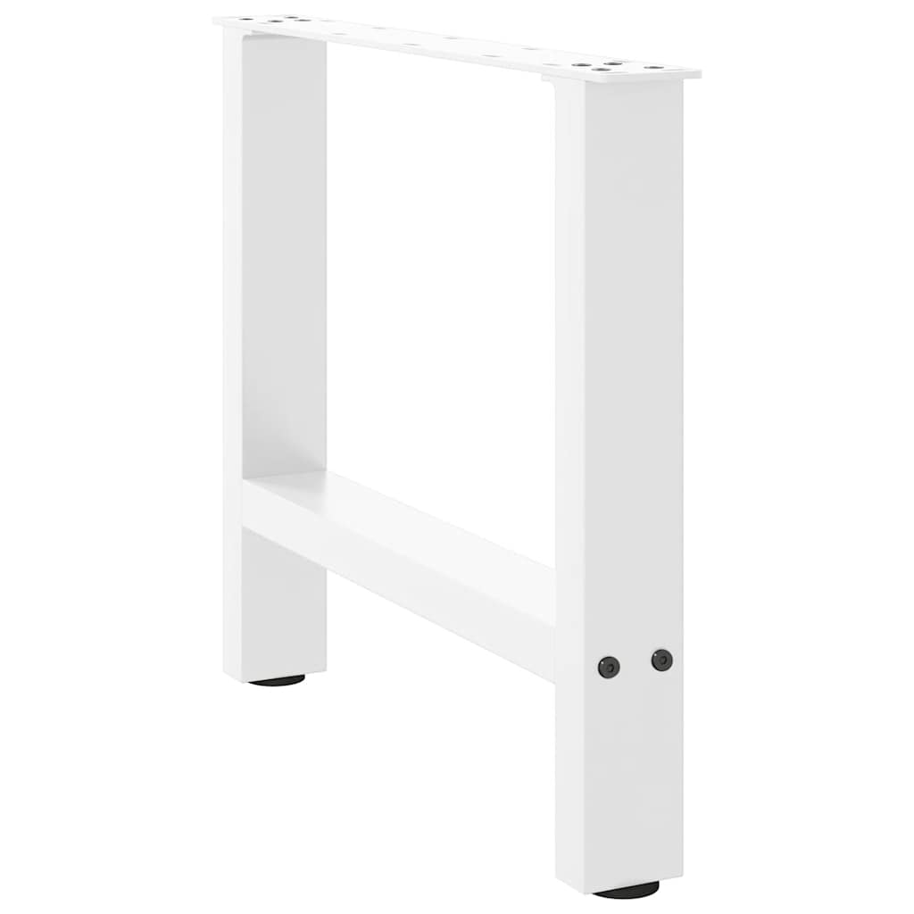 White Steel Coffee Table Legs, 2 Pcs, Adjustable 50x(42-43) cm
