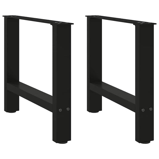 Black Steel Coffee Table Legs 2 pcs, 60x(42-43) cm