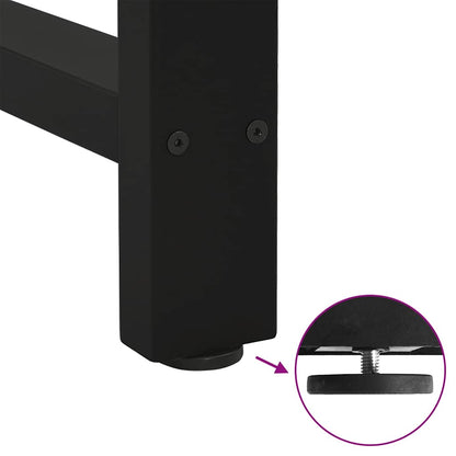 Black Steel Coffee Table Legs 2 pcs, 60x(42-43) cm