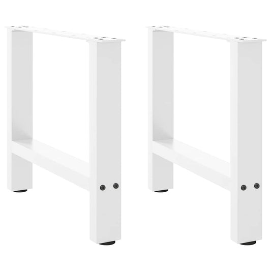 White Steel Coffee Table Legs, Set of 2, Adjustable 60x(42-43) cm