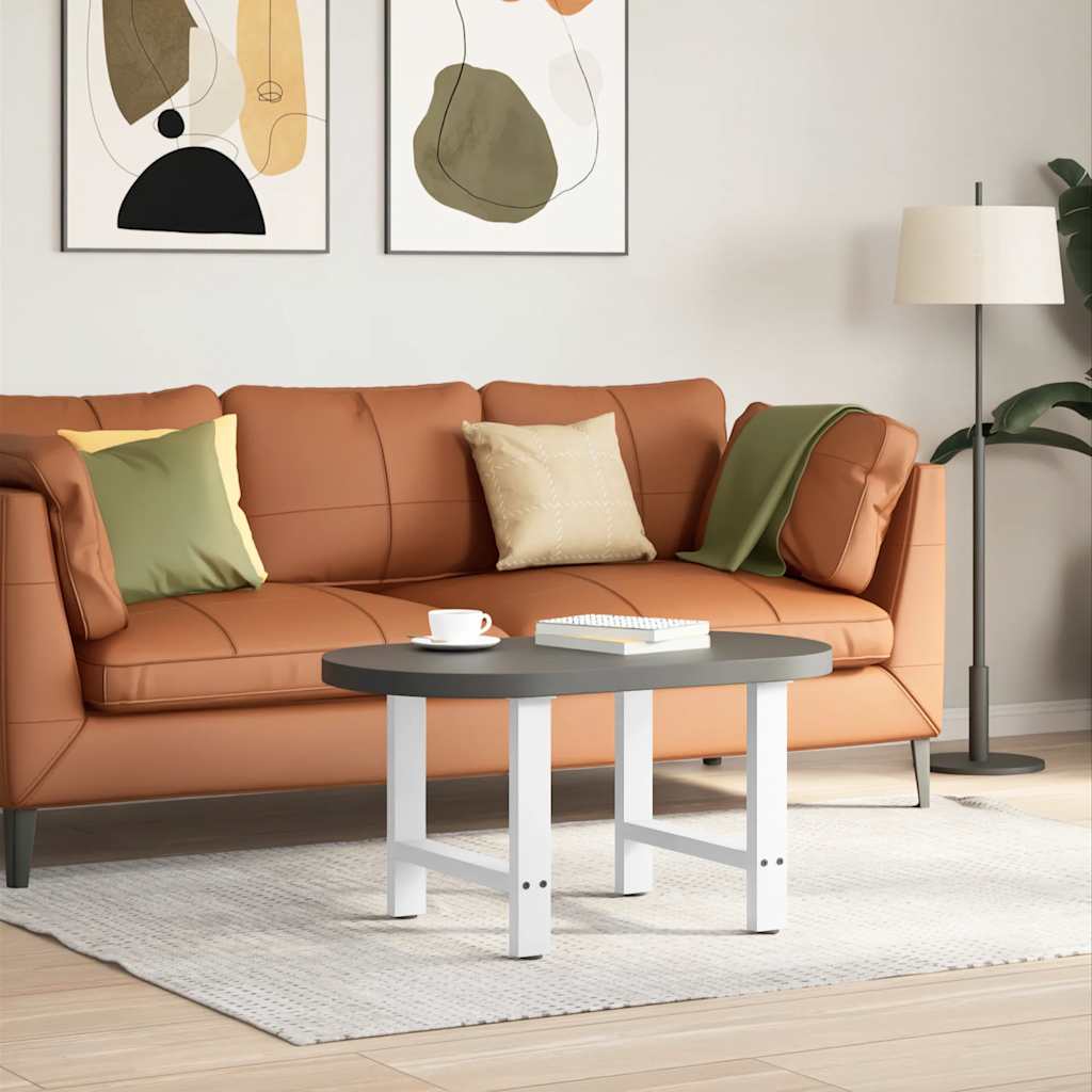 White Steel Coffee Table Legs, Set of 2, Adjustable 60x(42-43) cm