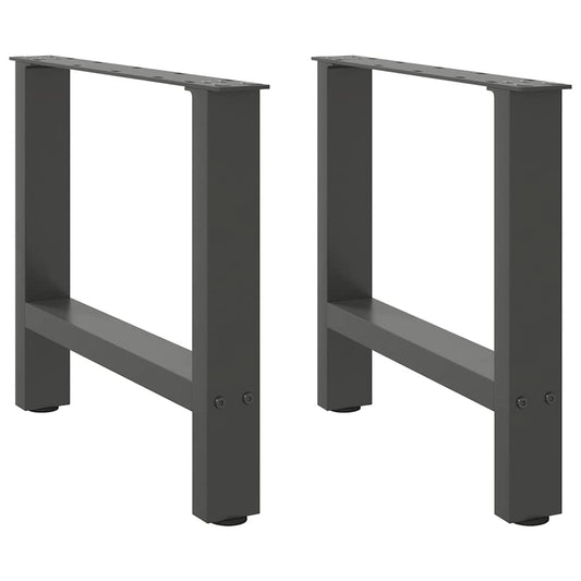 Anthracite Steel Coffee Table Legs, Set of 2, Adjustable 60x(42-43) cm