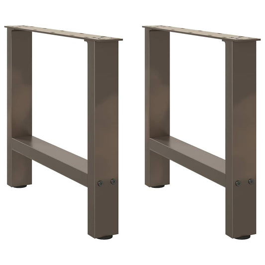 Natural Steel Coffee Table Legs - Set of 2, Adjustable 60x(42-43) cm