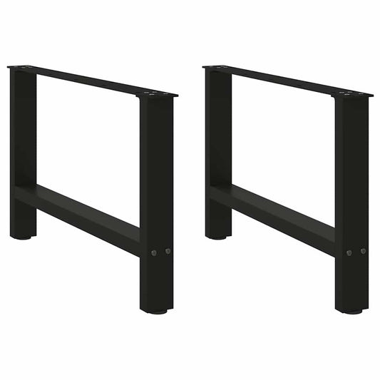 Black Steel Coffee Table Legs - Set of 2, Adjustable 70x42-43 cm