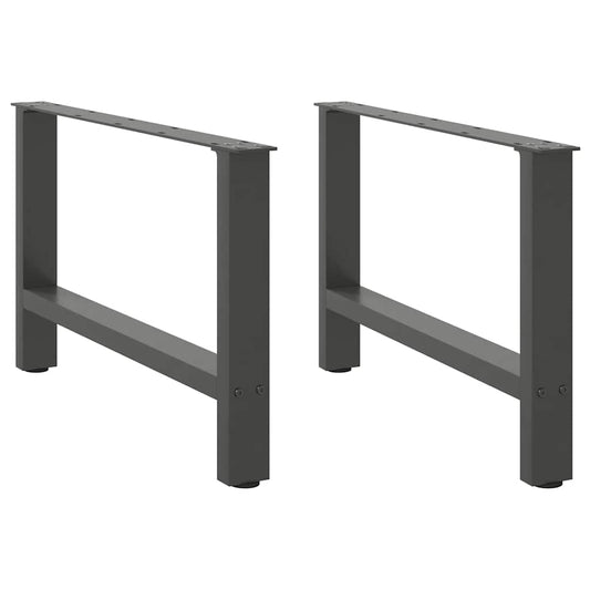 Anthracite Steel Coffee Table Legs 2pcs, Adjustable 70x42-43cm