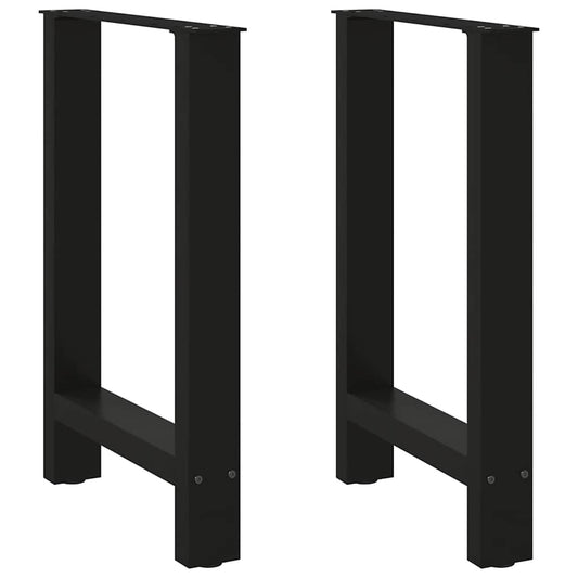 Black Steel Dining Table Legs 2 pcs, Adjustable Height 50x(72-73) cm
