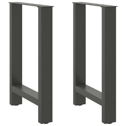 Anthracite Steel Dining Table Legs 2 pcs, Adjustable Height 72-73cm