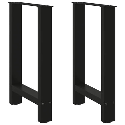 Black Steel Dining Table Legs, Set of 2, Adjustable Height 60x(72-73) cm
