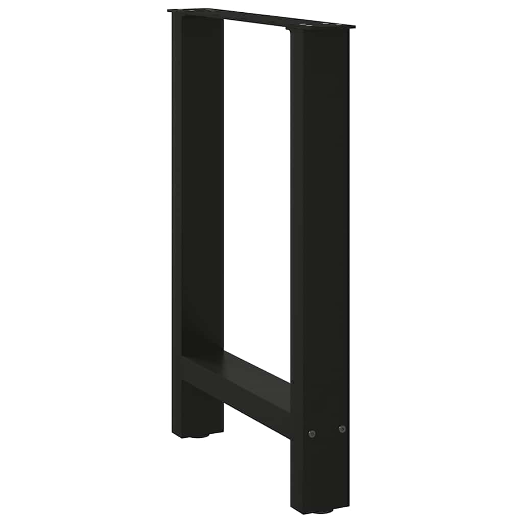 Black Steel Dining Table Legs, Set of 2, Adjustable Height 60x(72-73) cm