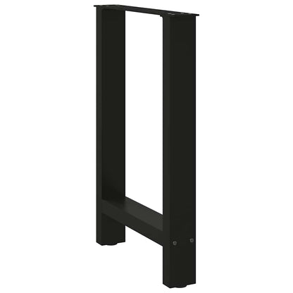Black Steel Dining Table Legs, Set of 2, Adjustable Height 60x(72-73) cm