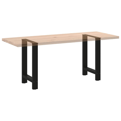Black Steel Dining Table Legs, Set of 2, Adjustable Height 60x(72-73) cm