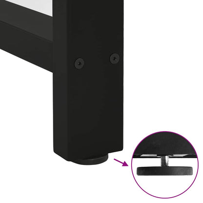 Black Steel Dining Table Legs, Set of 2, Adjustable Height 60x(72-73) cm