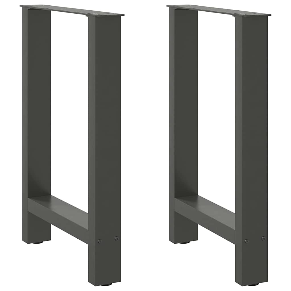 Anthracite Steel Dining Table Legs 2pcs Adjustable 60x(72-73)cm