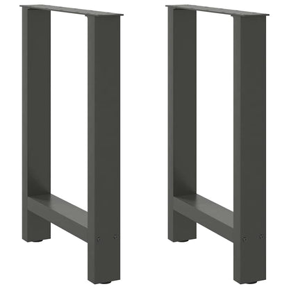 Anthracite Steel Dining Table Legs 2pcs Adjustable 60x(72-73)cm