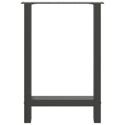 Anthracite Steel Dining Table Legs 2pcs Adjustable 60x(72-73)cm
