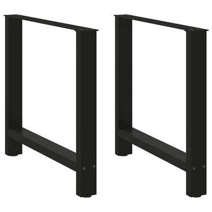Black Steel Dining Table Legs, 2-Piece Set, Adjustable Height 70cm
