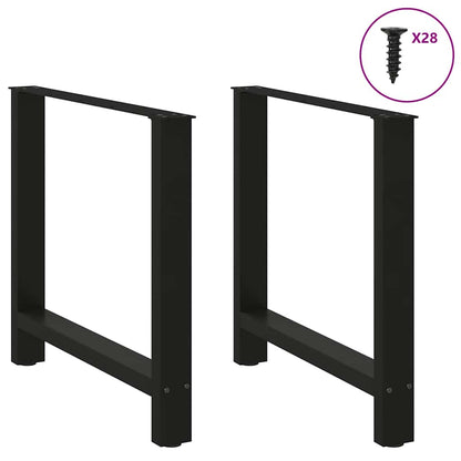 Black Steel Dining Table Legs, 2-Piece Set, Adjustable Height 70cm
