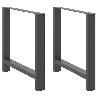 Anthracite Steel Dining Table Legs - Set of 2, Adjustable Height