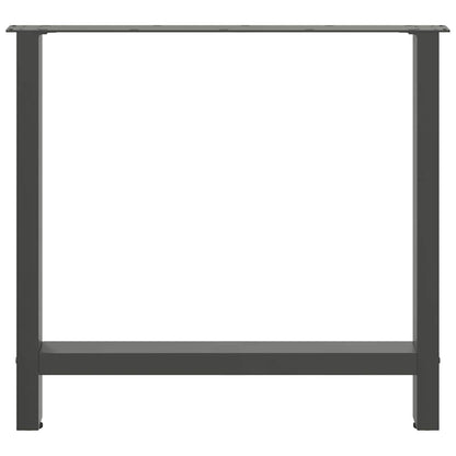 Anthracite Steel Dining Table Legs - Set of 2, Adjustable Height