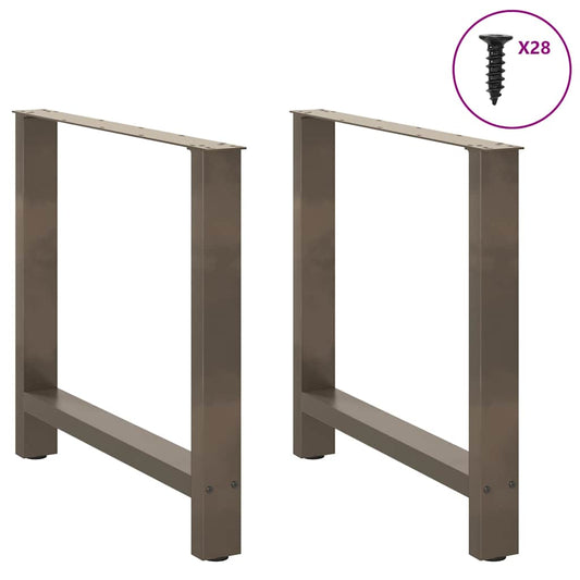 Natural Steel Dining Table Legs, 2 pcs, 70x(72-73) cm, Durable Steel