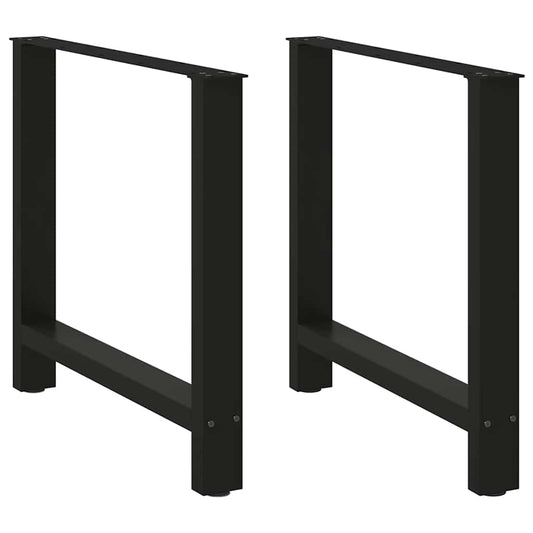 Steel Dining Table Legs, Black, Set of 2, Adjustable 80x(72-73) cm