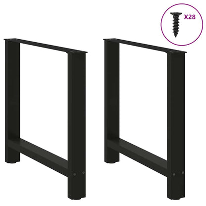 Steel Dining Table Legs, Black, Set of 2, Adjustable 80x(72-73) cm