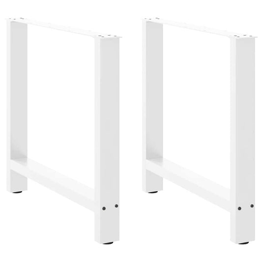 Steel Dining Table Legs, White, Set of 2, Adjustable 80x72-73 cm