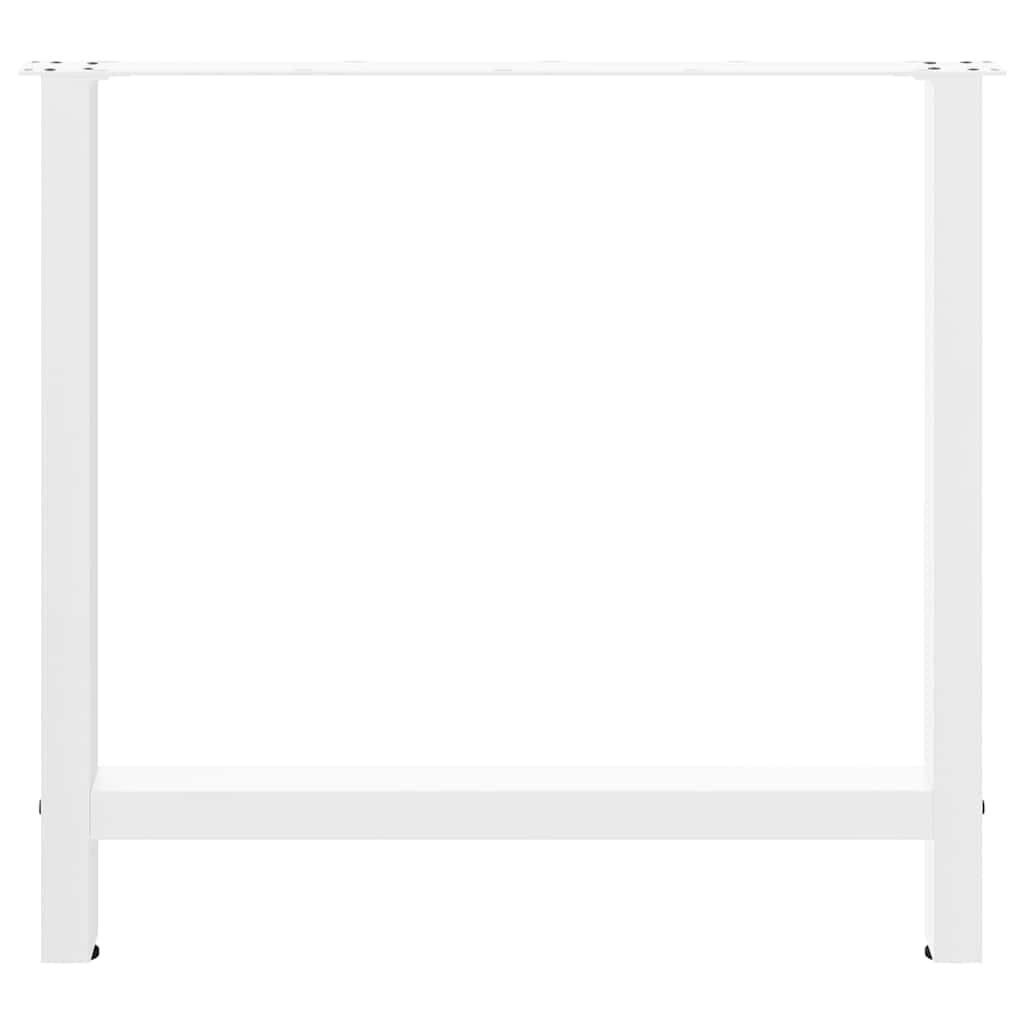 Steel Dining Table Legs, White, Set of 2, Adjustable 80x72-73 cm