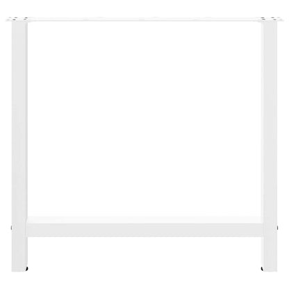 Steel Dining Table Legs, White, Set of 2, Adjustable 80x72-73 cm
