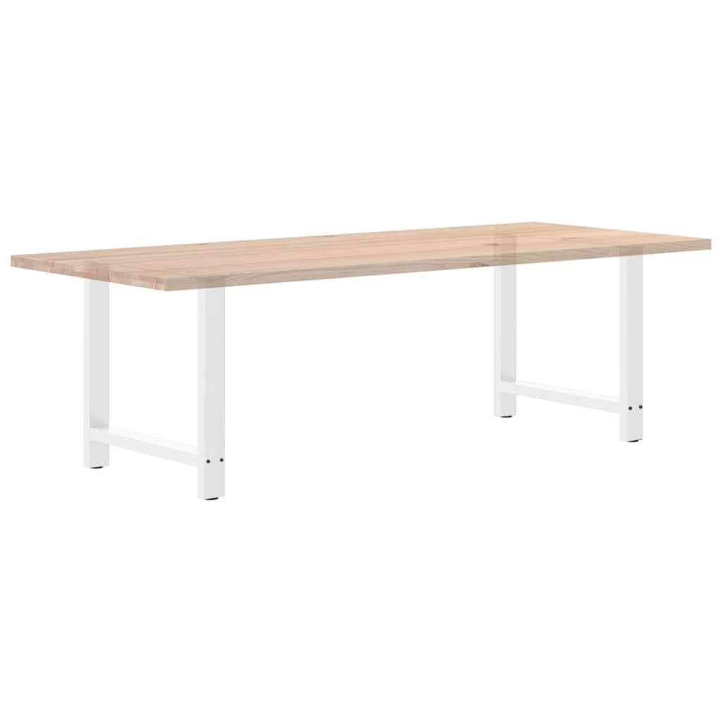 Steel Dining Table Legs, White, Set of 2, Adjustable 80x72-73 cm