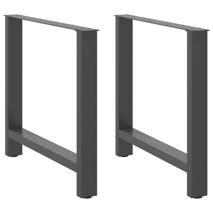 Anthracite Steel Dining Table Legs 2pcs, Adjustable 80x(72-73)cm