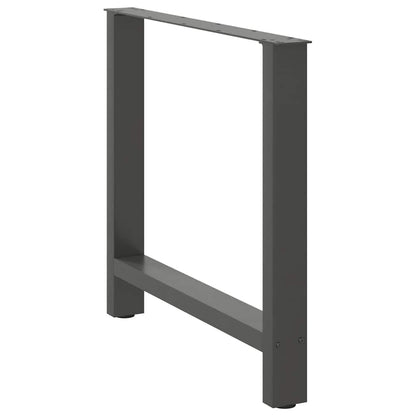 Anthracite Steel Dining Table Legs 2pcs, Adjustable 80x(72-73)cm