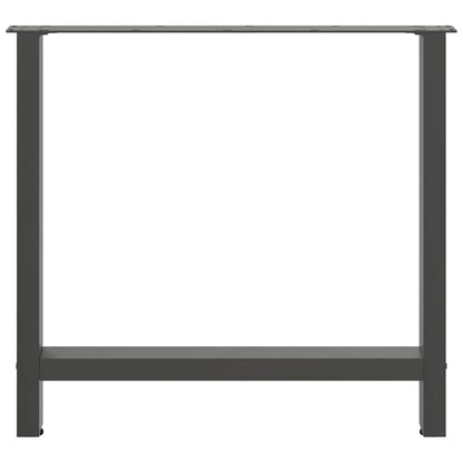 Anthracite Steel Dining Table Legs 2pcs, Adjustable 80x(72-73)cm