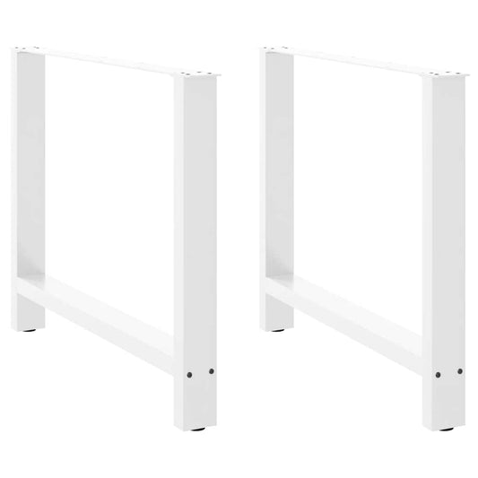 White Steel Dining Table Legs (2 pcs, 90x(72-73) cm)